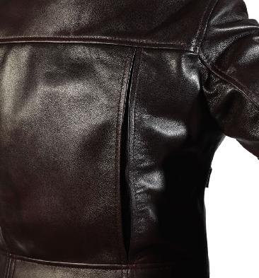 SL1100393 - Ladies Long Line Cross-Over Burgundy Leather Biker Jacket